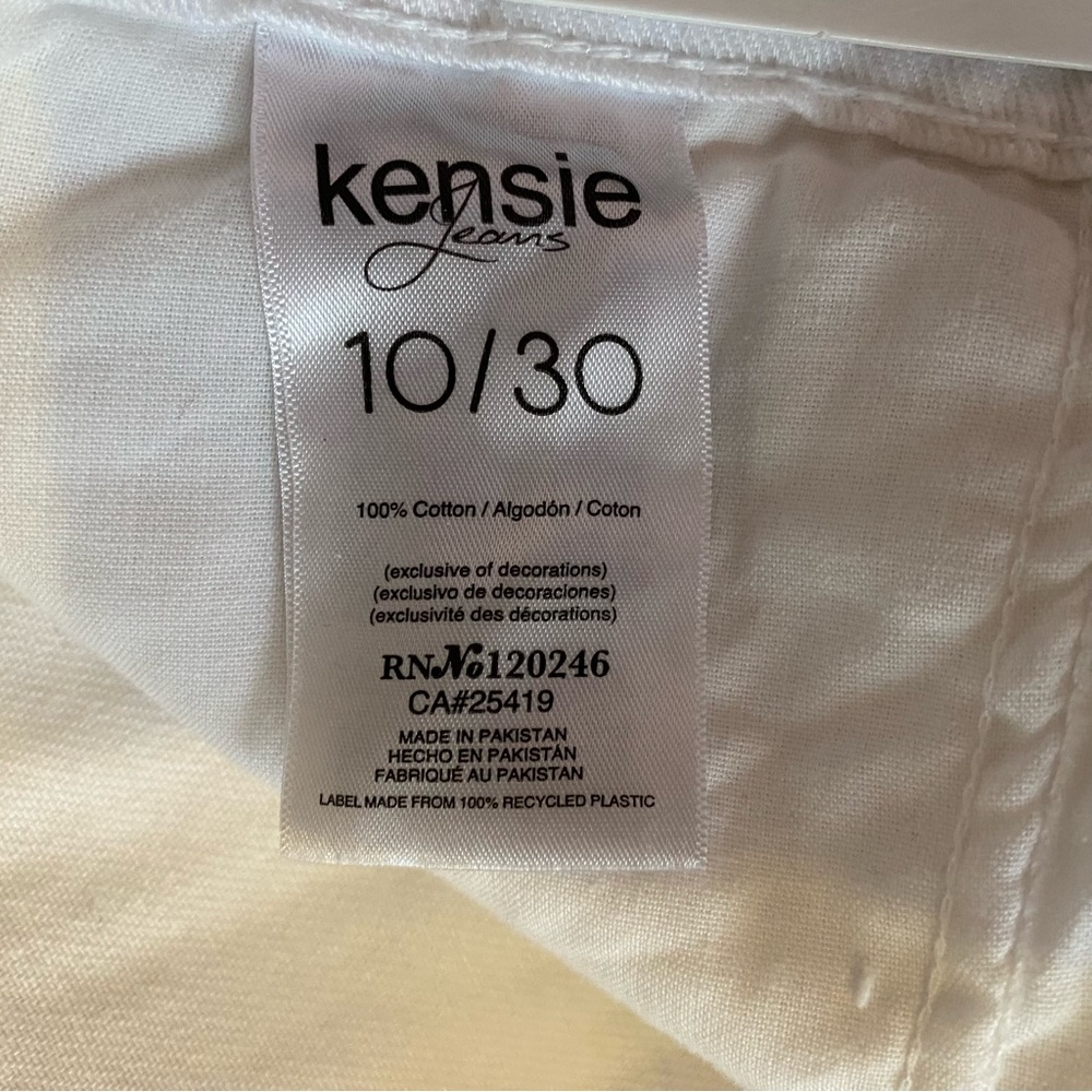 Kensie Crop Jeans Women’s 10 True Vintage High Rise White Pleated 100% Cotton - Picture 9 of 12